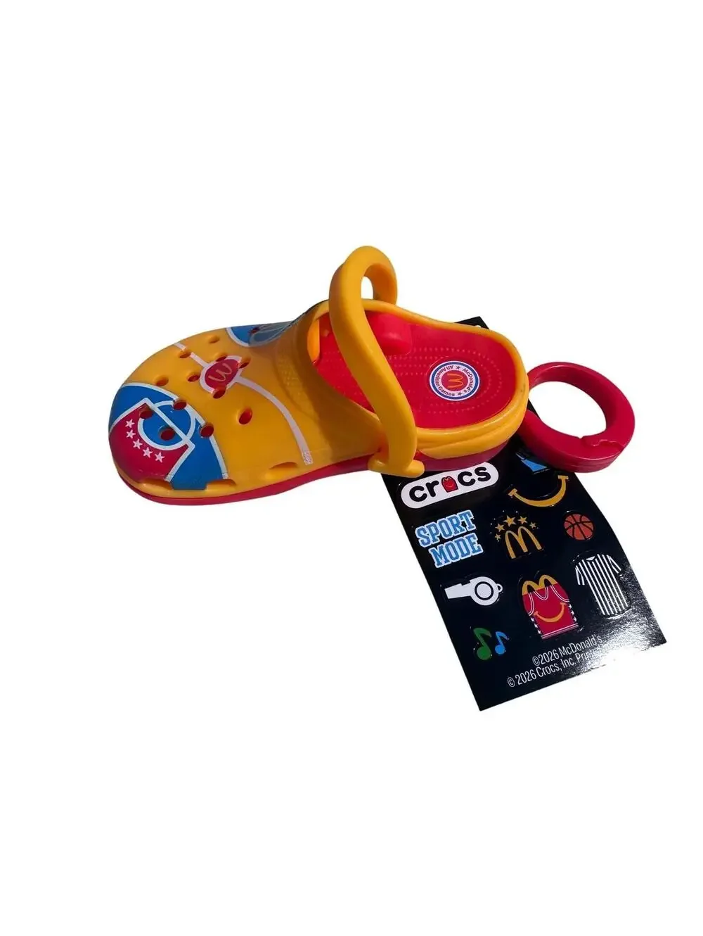 McDonalds Crocs Toy Unisex OS Yellow All American Games Basketball Keychain Stic